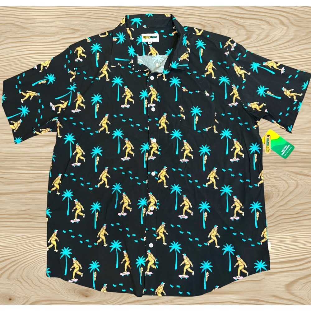 Tipsy Elves NWT‎ 3XL Bigfoot Sasquatch Shredder Hawaiian Shirt Tropical Novelty